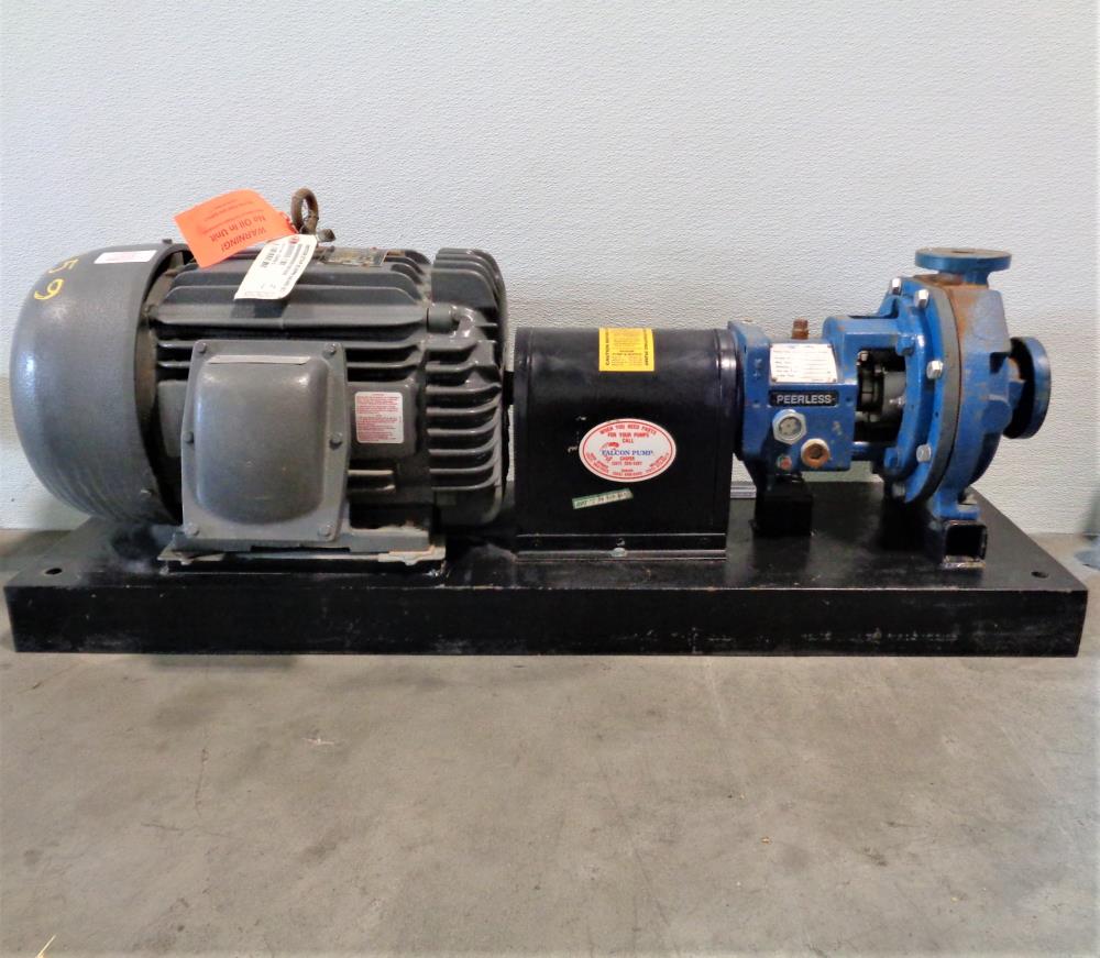 Peerless Pump Centrifugal Pump, Ductile Iron 1" x 1.5" - 8 with Motor